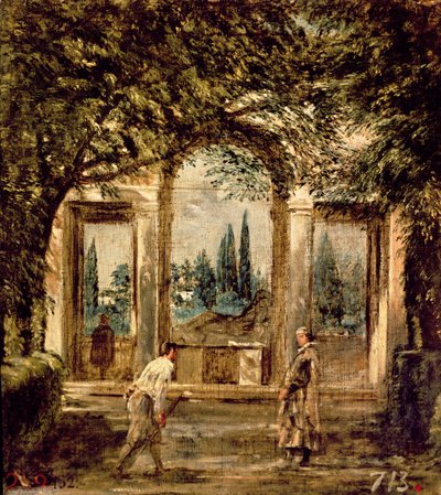 De Tuinen van de Villa Medici in Rome, c.1650-51 door Diego Velázquez